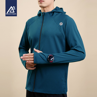 跑步运动套装 男秋冬加绒保暖连帽健身衣服速干高弹训练服休闲套装