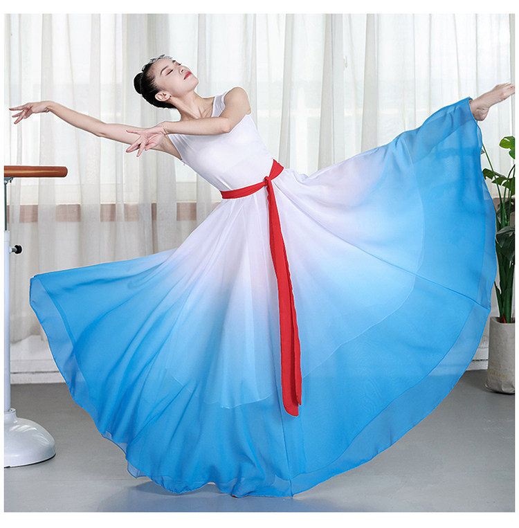 梅嫣晴飘逸舞蹈现代舞大摆裙渐变