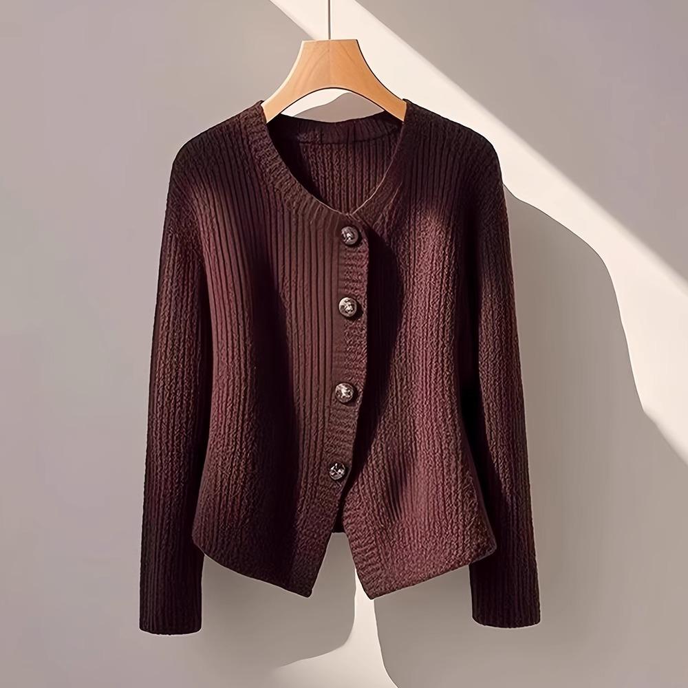 2024新款穿搭初冬深咖色毛衣