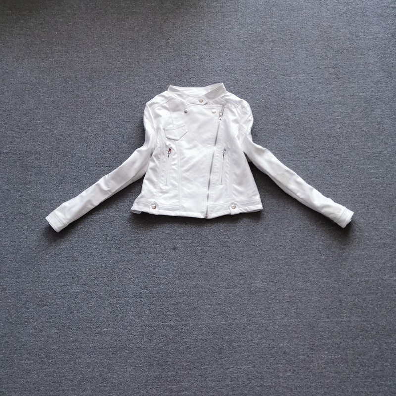 欧货洋气秋季时尚修身短款皮衣