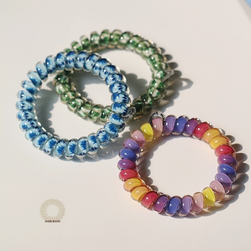 Hair Band 大号电话线发圈~原厂品质TPU多彩扎马尾耐用头绳发饰