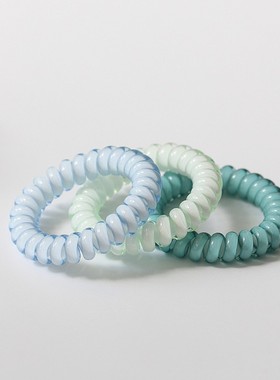 Hair circle~透透的超级赞的颜色中号电话线发圈弹力发绳扎头发皮