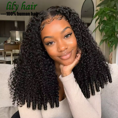 Burmese Curly Half Wig Human Hair 3 IN 1 Wig With Curly End