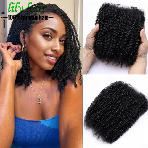 Afro Kinky Curly Human Hair Bulk Extension Loc Braiding Hair