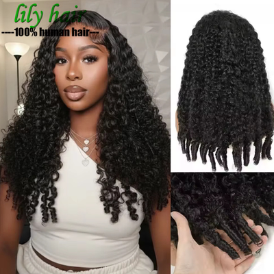 Burmese Curly 13x4 Lace Frontal Human Hair Wigs 180% Density