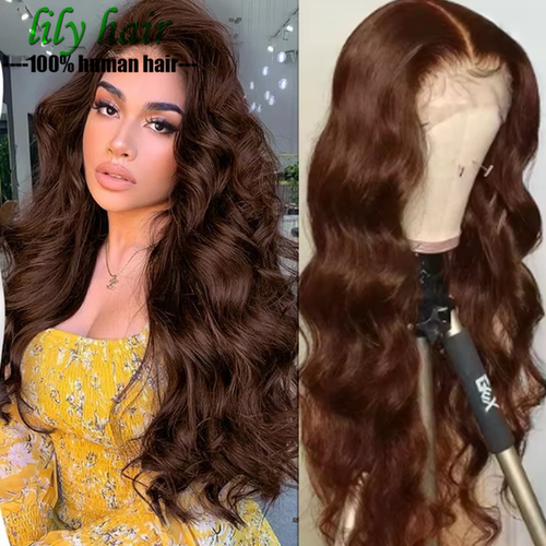 Body Wave #4 Chocolate Brown 13x4 Lace Front Human Hair Wigs