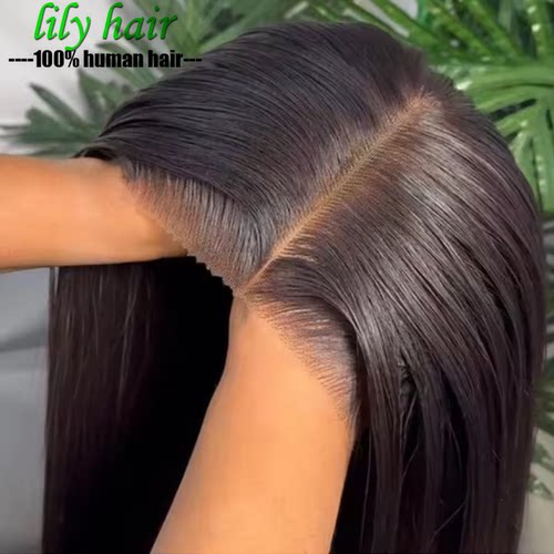 Wear And Go Straight Glueless Human Hair 4x4 Lace Wigs 10A