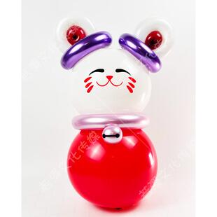 10寸12寸招财猫表情贴纸气球制作摆摊街卖开业店里派对招财不干胶