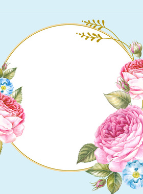 P324欧式水彩手绘玫瑰花电子版高清分层海报贺卡平面设计图片素材