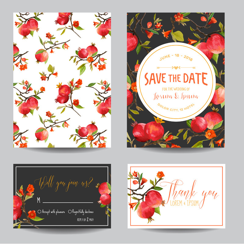 P227清新手绘风鹦鹉石榴EPS矢量图卡片海报背景边框底纹设计素材,商务/设计服务,设计素材/源文件,淘宝优惠券,粉丝福利购,淘宝优惠卷