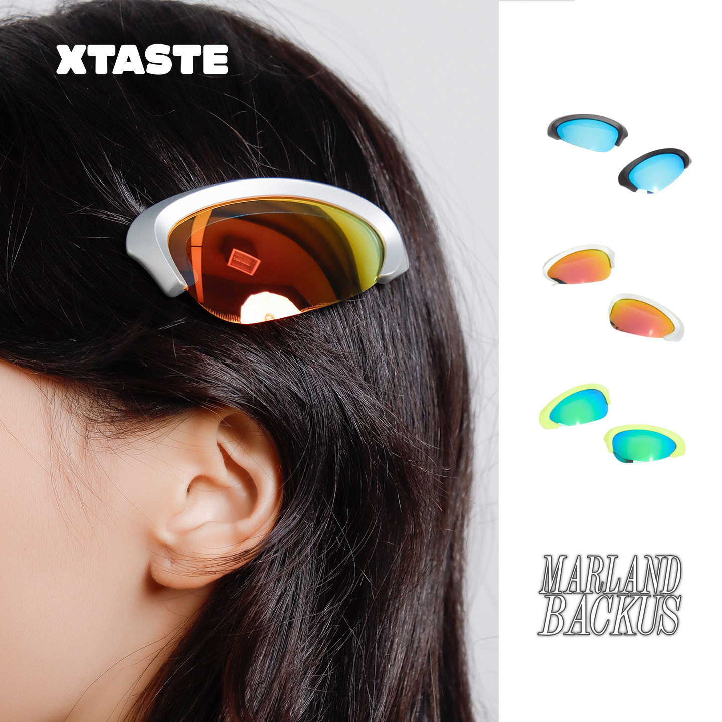 XTASTE MARLAND BACKUS 美国【UV墨镜青蛙扣一字夹】时尚发夹头饰