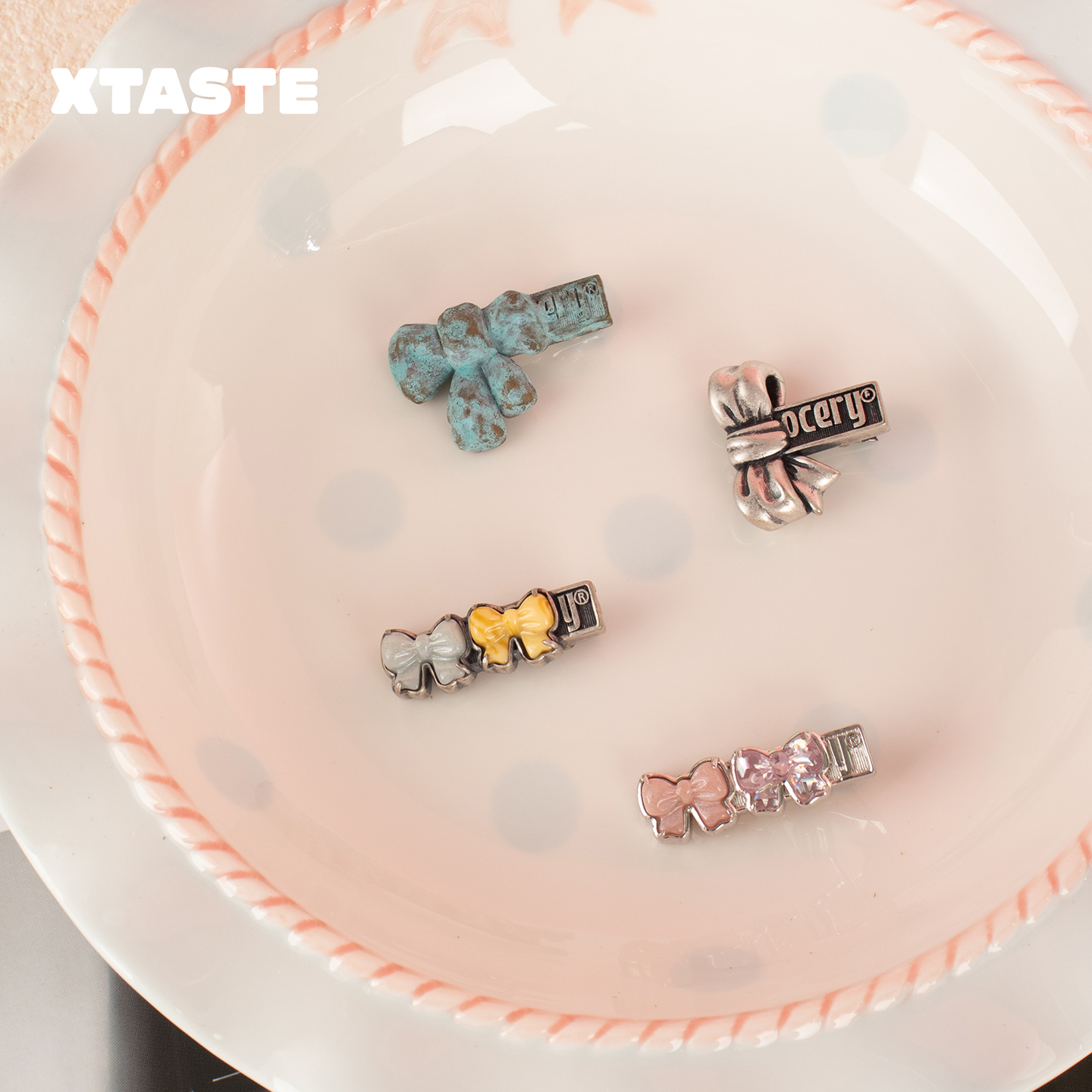 TysGrocery珐琅礼物蝴蝶结发夹