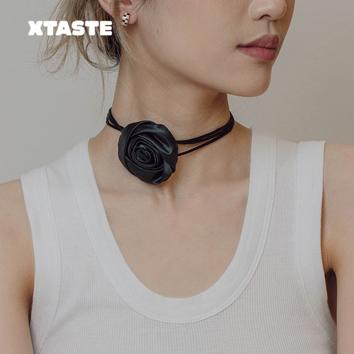 XTASTE 美国 PETIT MOMENTS 玫瑰项圈锁骨个性时尚潮流小众设计