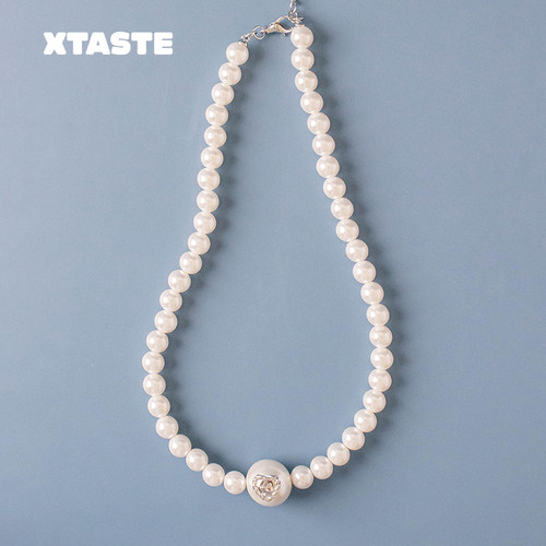XTASTE USELESSOBJECTS 爱心珍珠项链明星同款锁骨链高级感配饰