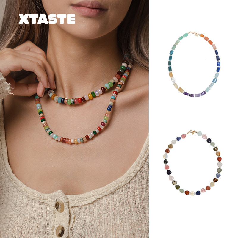 XTASTE 德国 HOLA AMOR ESTUDIOS彩色宝石项链颈圈设计锁骨链正品