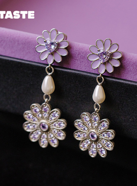 XTASTE USELESSOBJECTS 珍珠花朵吊坠耳环高级感原创设计配饰女生