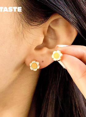 XTASTE 波兰 10Decoart 雏菊耳钉珐琅镀金手工轻奢品牌时尚 现货