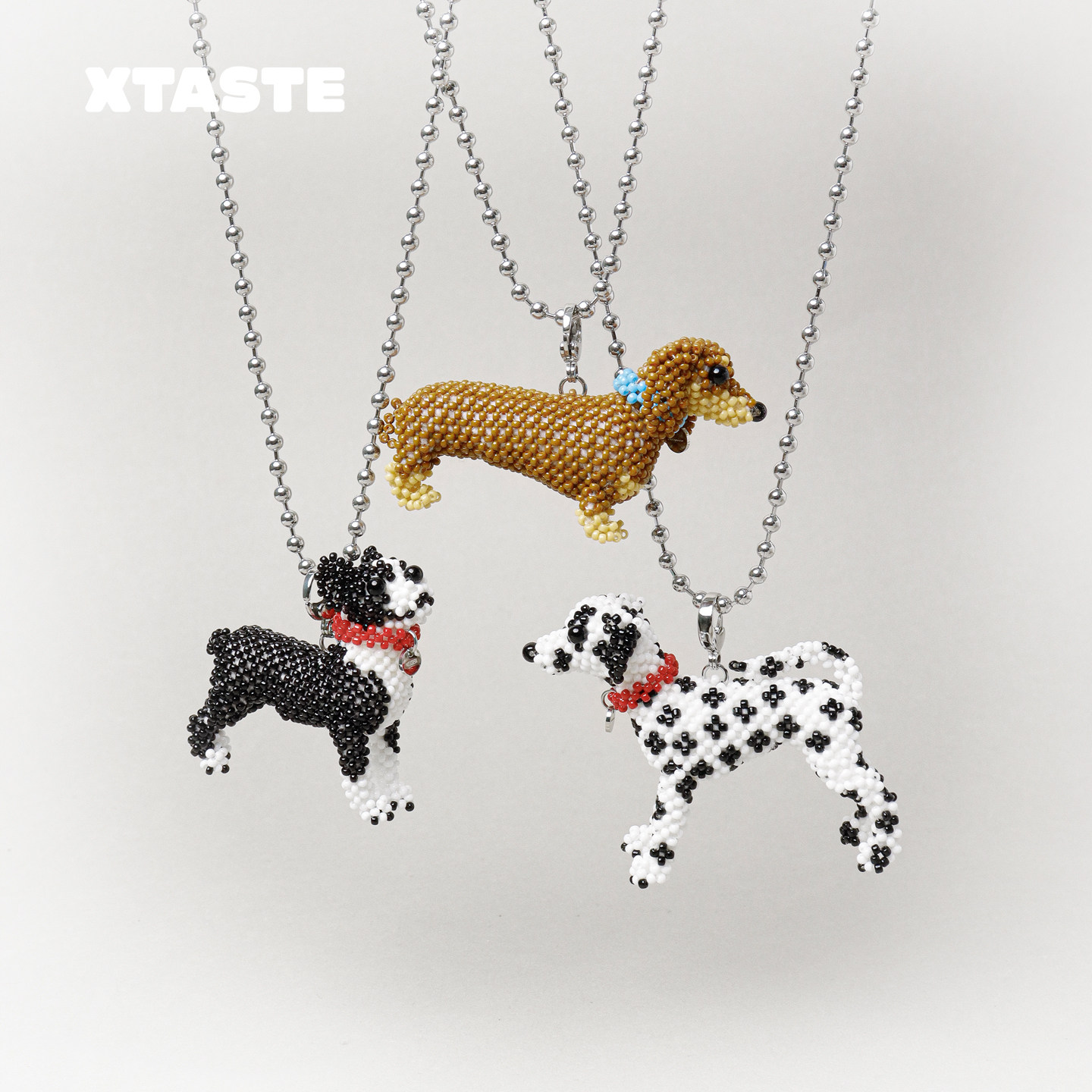 XTASTE CHICHABOOM 【串珠狗狗圆珠项链】趣味手工动物金属感配饰