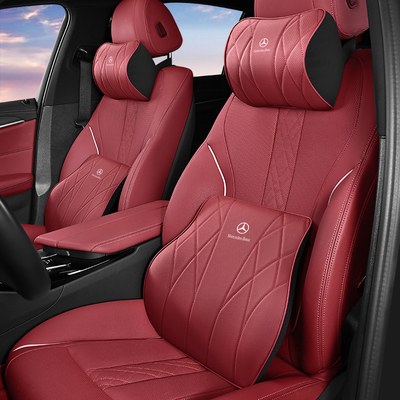 奔驰四季真皮透气舒适头枕腰靠