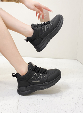 佳鸽高帮休闲女棉2024年冬季新款棉鞋轻便厚底加绒运动鞋101212款