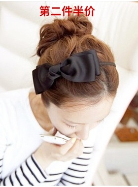 黑色超大多层韩国简约气质双层蝴蝶结发箍头箍韩版发饰