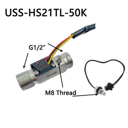 5-24V水流量传感器G1/2不锈钢4分USS-HS21TLT水控机选485转4-20MA
