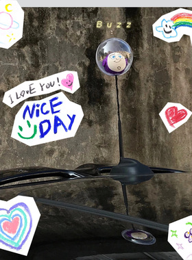 小红书巴斯光年boon透明亚克力球汽车天线装饰娃娃玩偶公仔球顶外