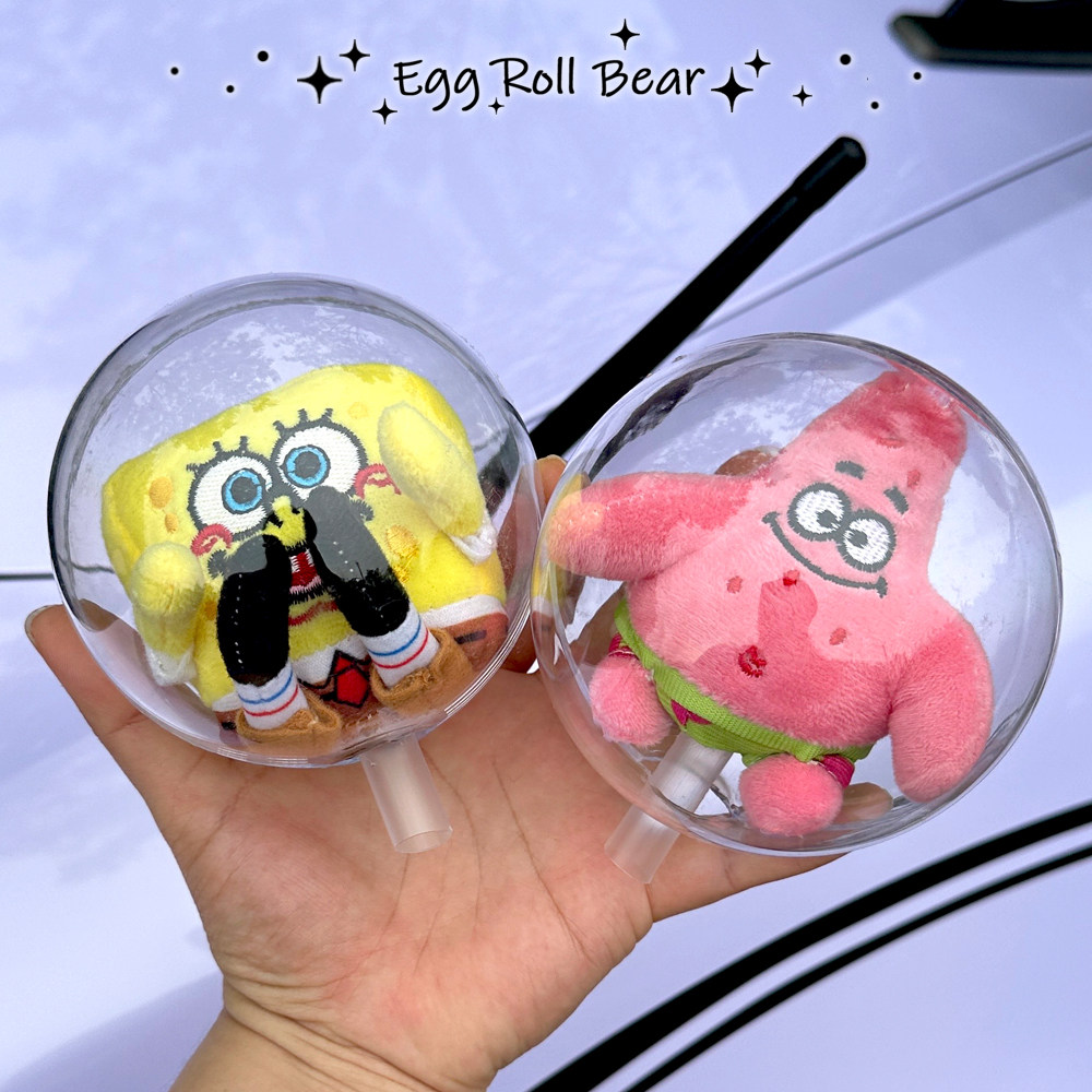 海绵宝宝派大星卡通可爱泡泡球玩偶公仔汽车天线装饰车顶通用玩偶