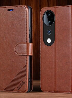 适用vivo S19Pro手机壳翻盖式皮套插卡钱包款式防摔皮套保护套新款镜头全包商务男女士软胶外壳高档皮夹