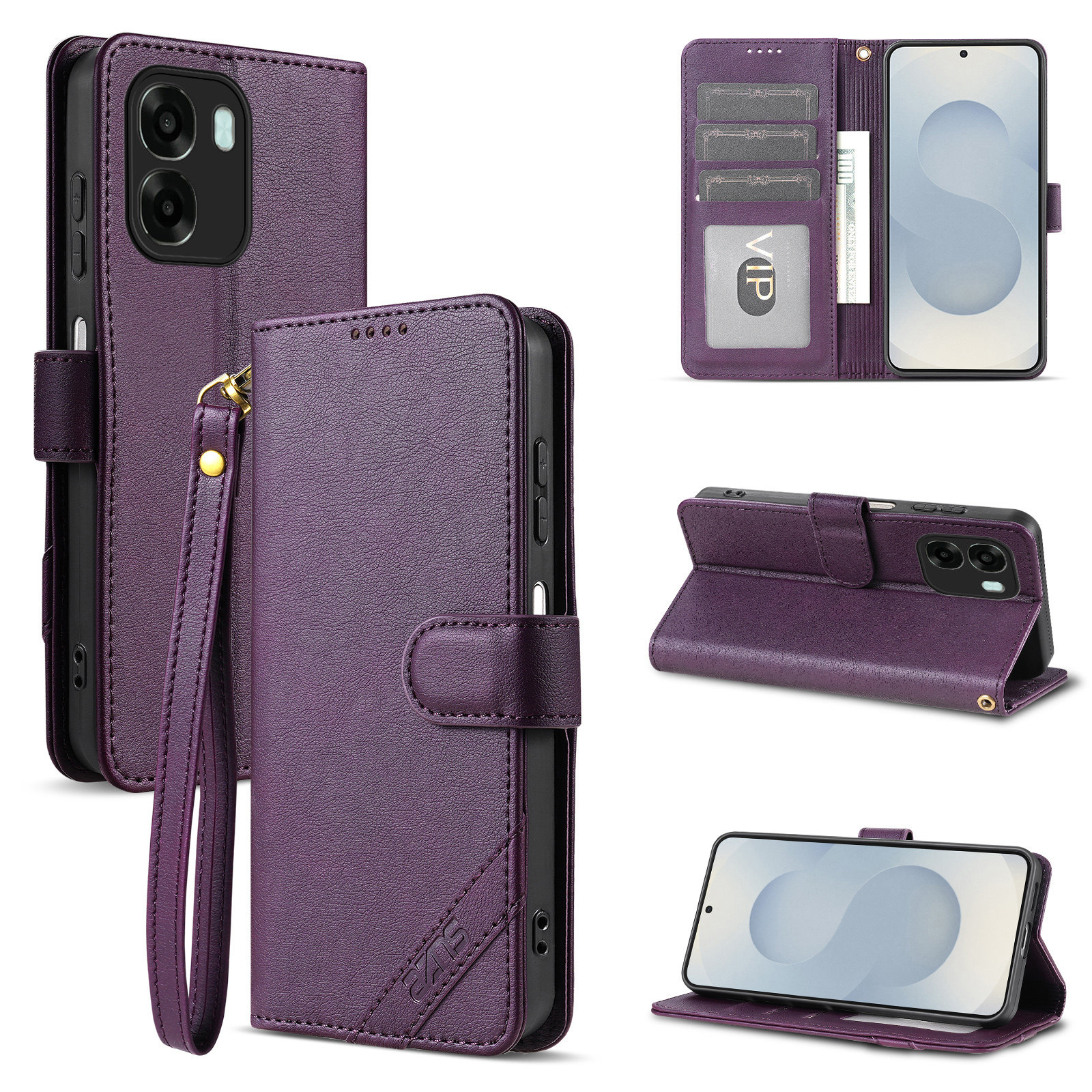 适用oppo A6K 5G手机壳防摔翻盖皮套插卡钱包款式全包软胶保护套男女时尚软胶简约皮夹高档耐用