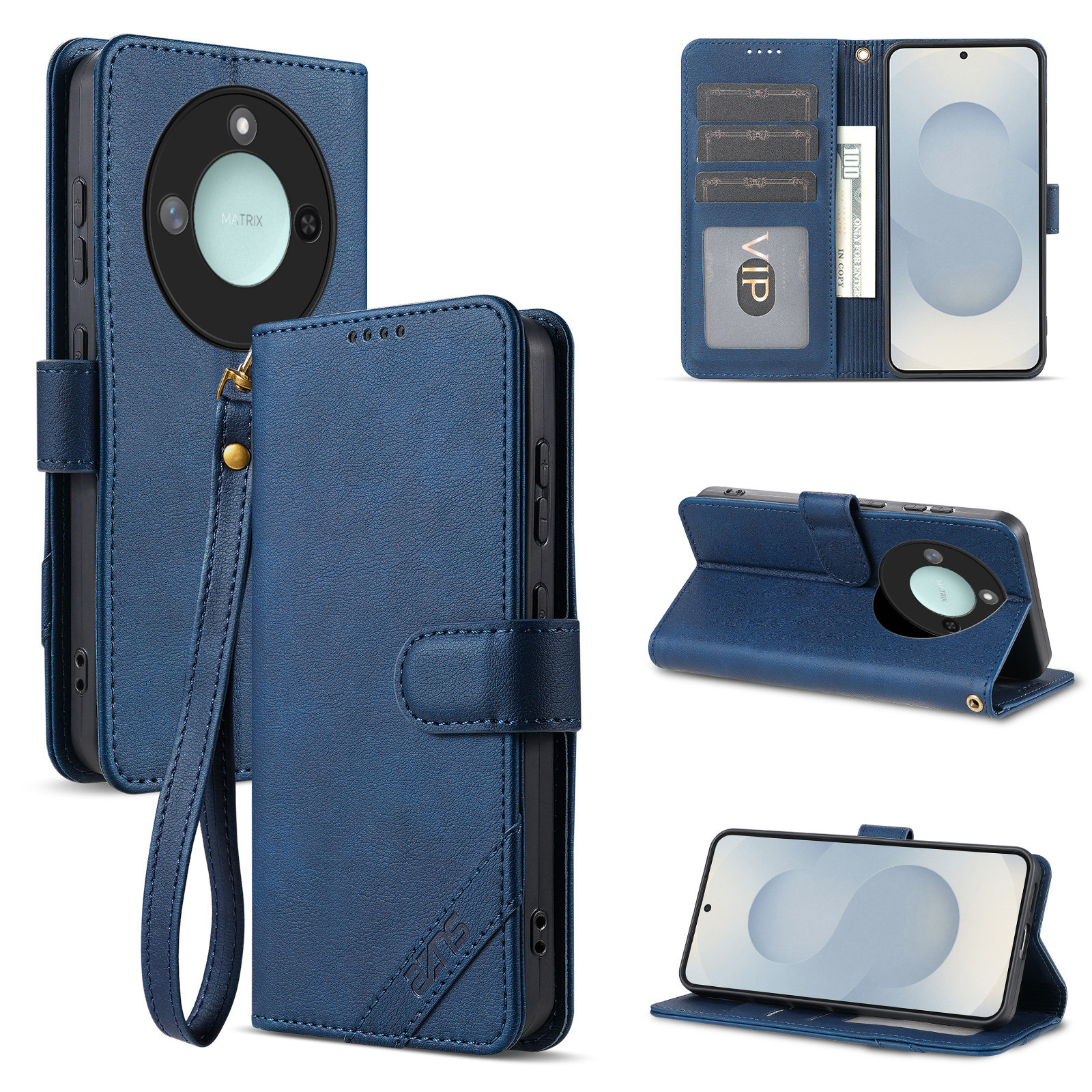 适用荣耀X60手机壳防摔翻盖皮套插卡钱包款式全包软胶保护套男女时尚软胶简约皮夹高档耐用