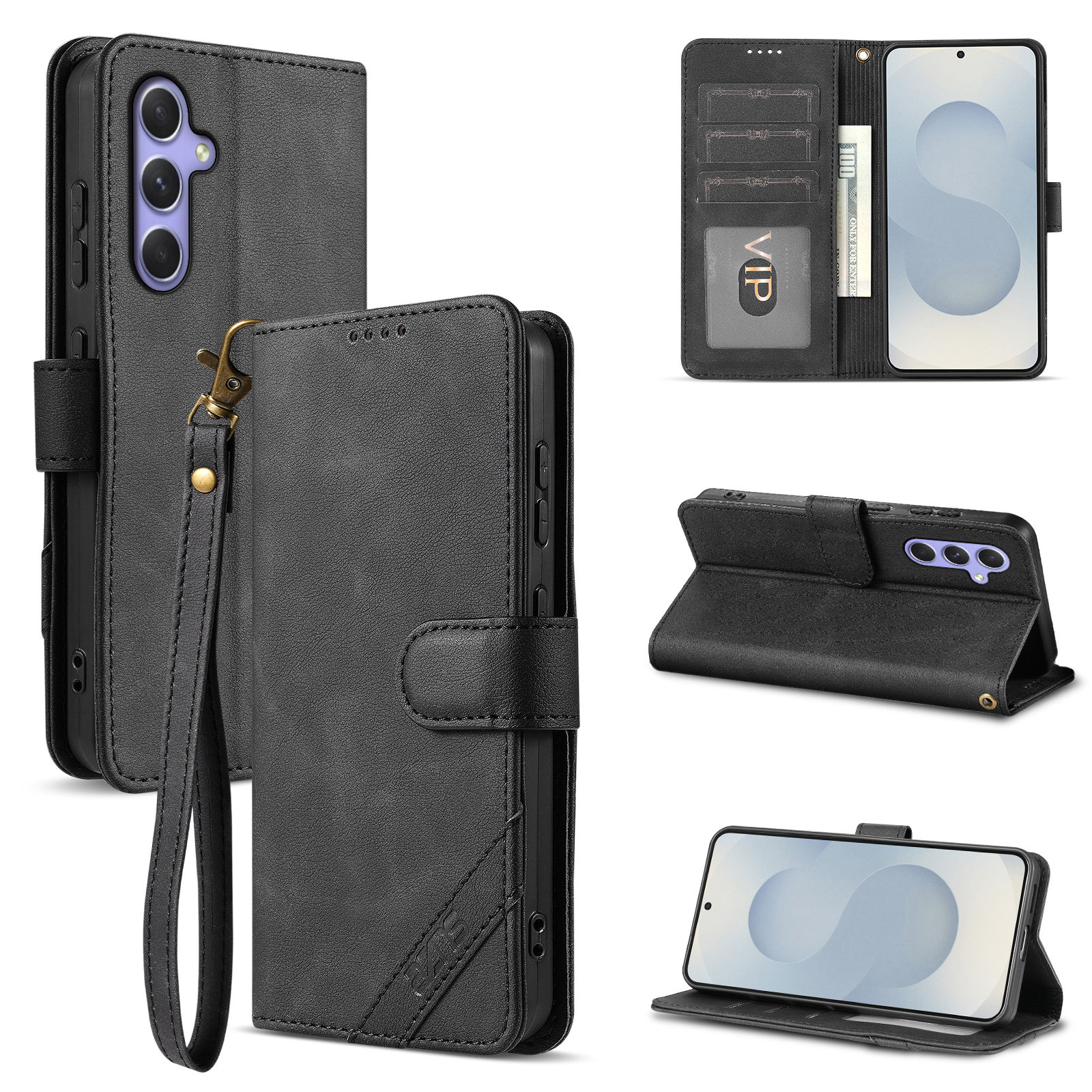 适用三星Galaxy A35 5G手机壳防摔翻盖皮套三星A35插卡钱包款式全包软胶保护套男女时尚软胶简约皮夹高档耐用