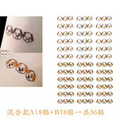 金冬天同款 小狗纹身贴像素风金旼正可爱高颜值手臂小清新辣妹纯欲