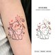 可爱线条小猫ins招财多金纹身贴防水蝴蝶烟花持久清新好运手臂