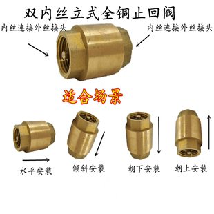 单向阀4分6分1寸 铜立式 止回阀 内螺纹止回阀 水泵阀门