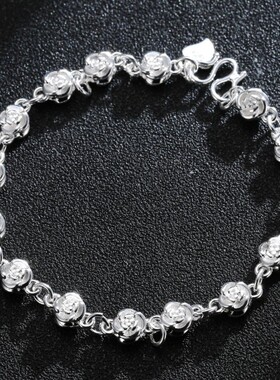 银手链女玫瑰花韩国版简约