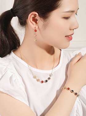 七彩珠水晶手链彩虹糖手链送女友