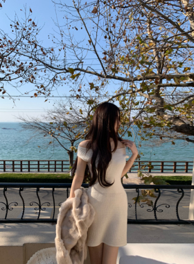 ke7en 约会之必要两种领型羊毛针织镂空拼接裙