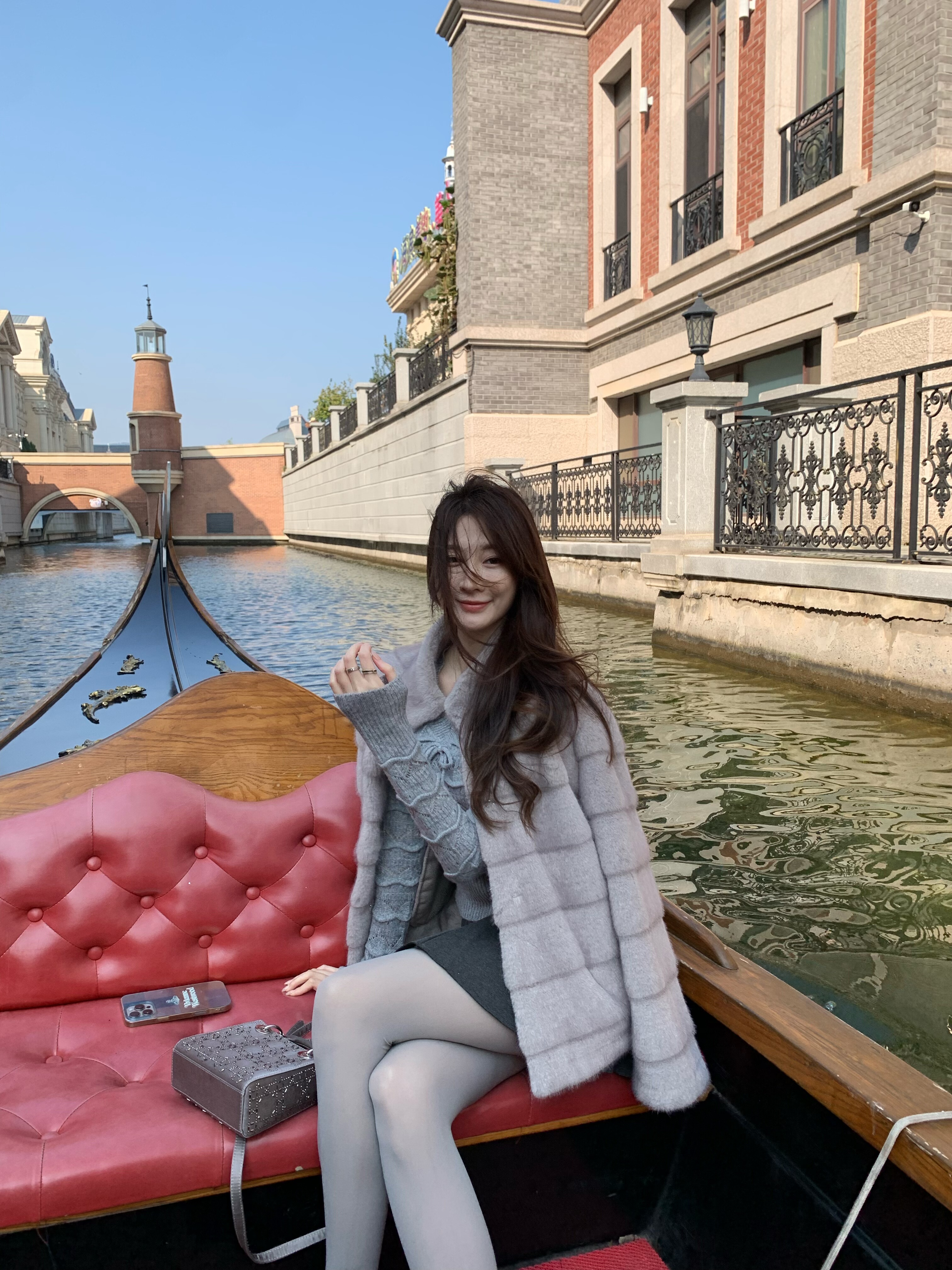 ke7en韩女灰仿獭兔环保毛毛中长款外套