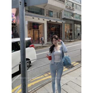 长袖 ke7en 上衣女春夏复古百搭气质短款 显瘦针织开衫 外套 韩系薄款