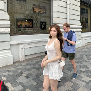 ke7en 4种针法收藏级针织纯欲背心裙显腰身分段连衣裙 清纯小白花