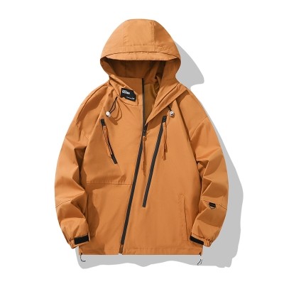 时尚防雨夹克男宽松版学生大码春秋上衣班服抖音爆款印LOGO