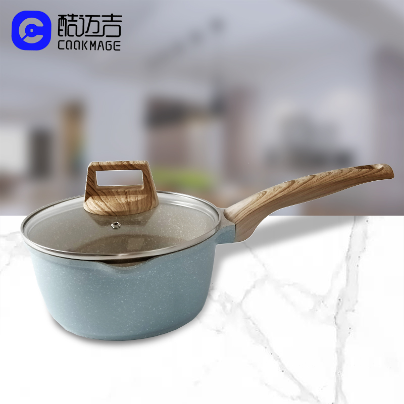 cookmage酷迈吉麦饭石不粘锅多用法式轻奢18/20cm单柄汤锅奶锅 厨房/烹饪用具 奶锅 原图主图