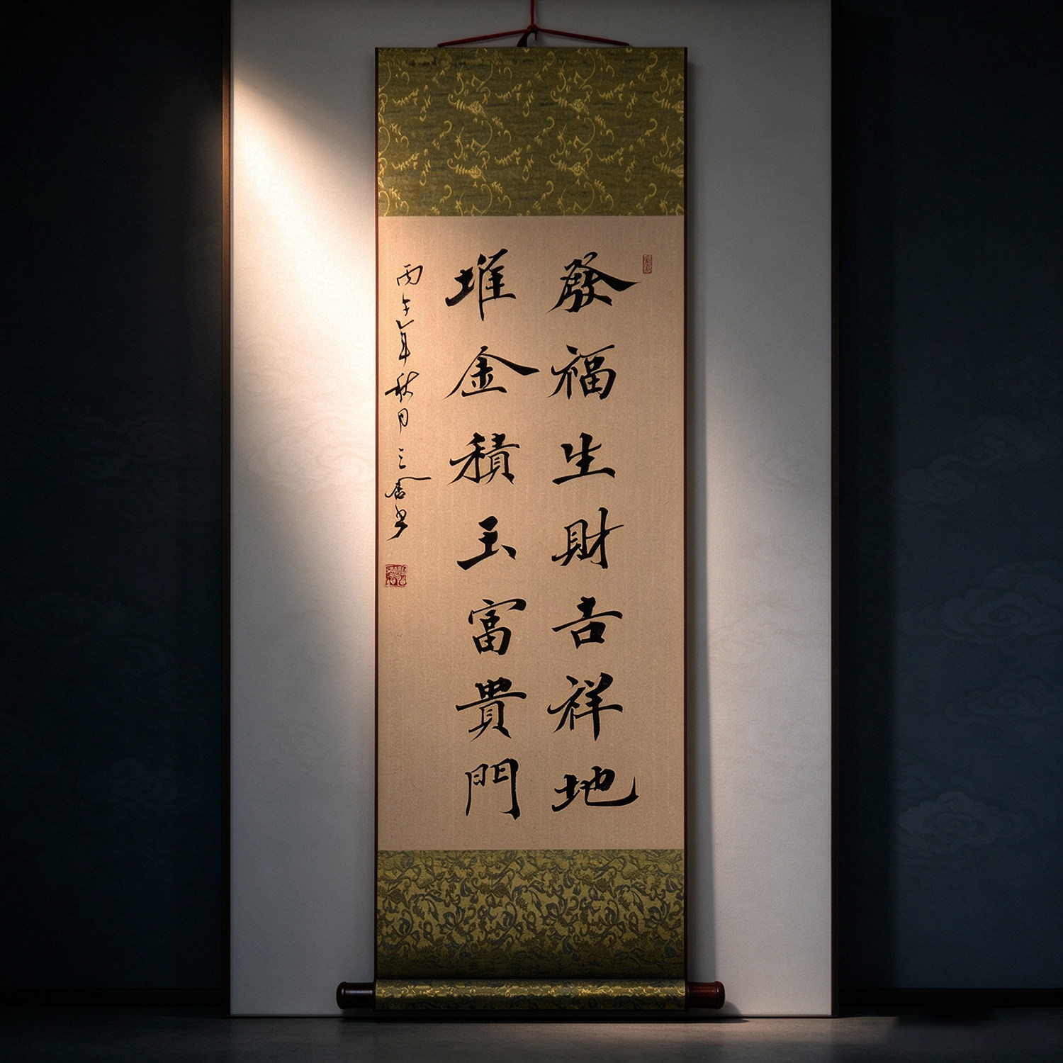 手写真迹书法楷书隶书行草书作品字画卷轴装裱条幅为人有德天长佑
