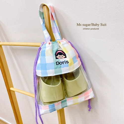 Детская водонепроницаемая обувь для раннего возраста, сумка-органайзер, барсетка, льняная сумка, делается под заказ, с вышивкой, на шнурках, подарок на день рождения