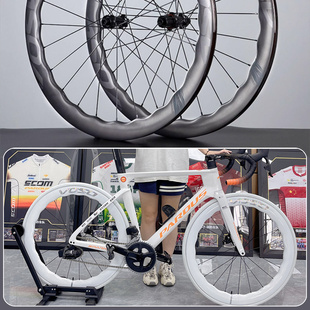 SCOM鸿基致远VOSO LITE ULTIMATE碳纤维公路车轮组 碳辐条波浪纹