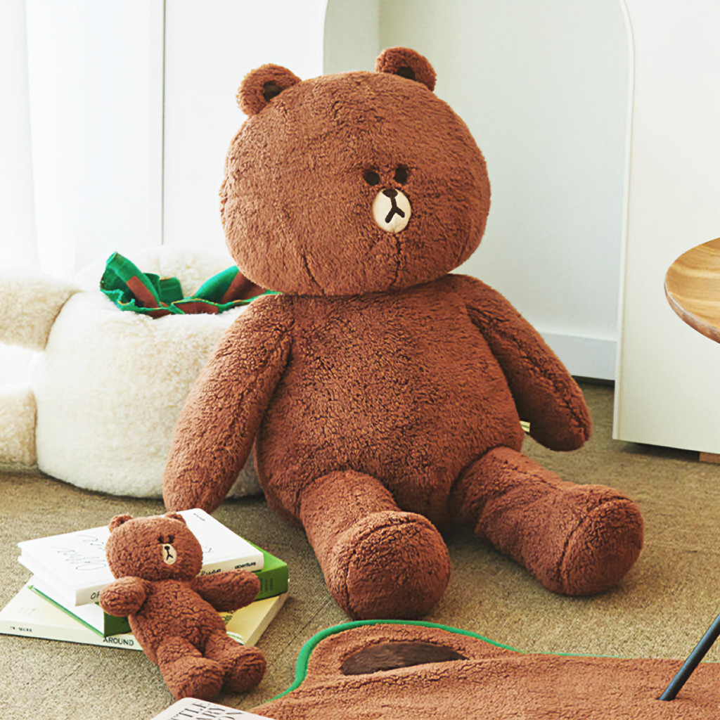 LINE FRIENDS毛绒安抚娃娃玩偶卡通可爱公仔潮玩具布朗熊儿童情侣