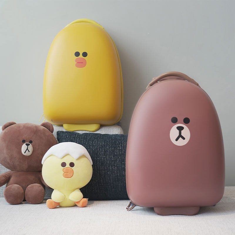 LINE FRIENDS旅行箱儿童卡通可爱布朗熊大容量便携登机行李拉杆箱