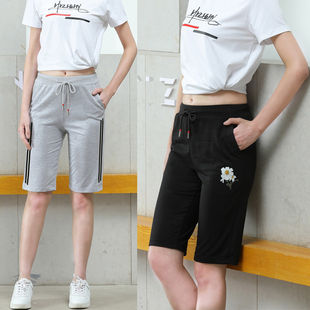 跑步运动裤 宽松直筒休闲裤 短裤 五分裤 薄款 子女装 棉料卫裤 夏季 中裤