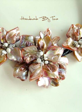 特/贝壳花朵项圈锁骨链